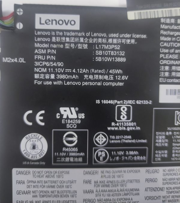 Lenovo Thinkpad E15, E480, E580, E585, E580, E590, E490 Batarya Pil - Görsel 2