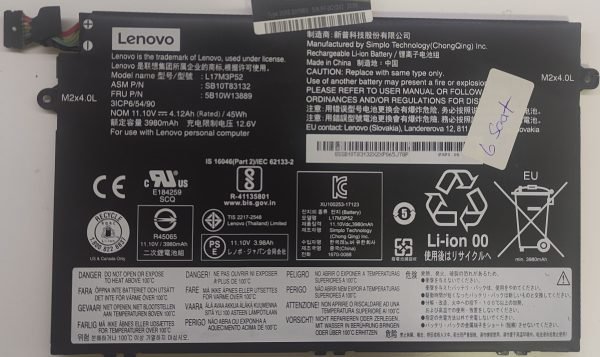 Lenovo Thinkpad E15, E480, E580, E585, E580, E590, E490 Batarya Pil