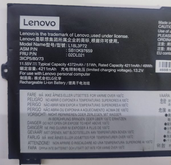 Lenovo Thinkpad L18L3P72 Batarya Pil Orjinal - Görsel 2