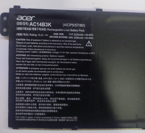 Acer AC14B3K Batarya Notebook Pil - Görsel 2
