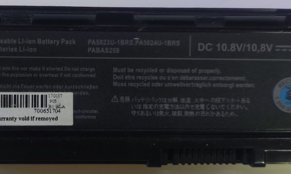 Toshiba PA5023U-1BRS, PA5024U-1BRS, PA5025U-1BRS Batarya Orjinal - Görsel 2